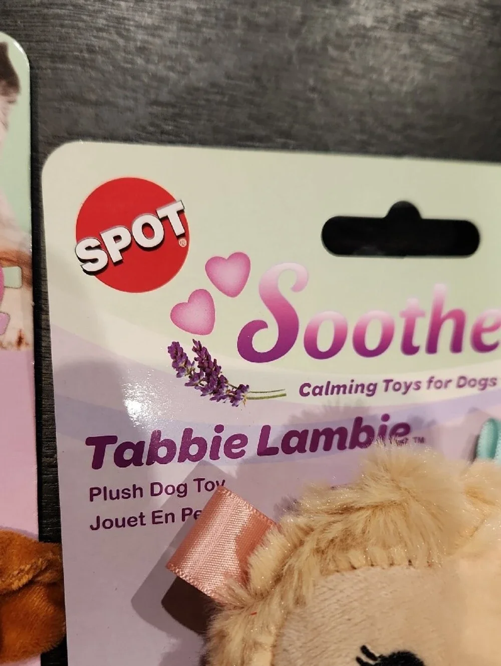 SPOT Soothers Plush Lamb Dog Toy in Pink with Ribbon Tabs 8